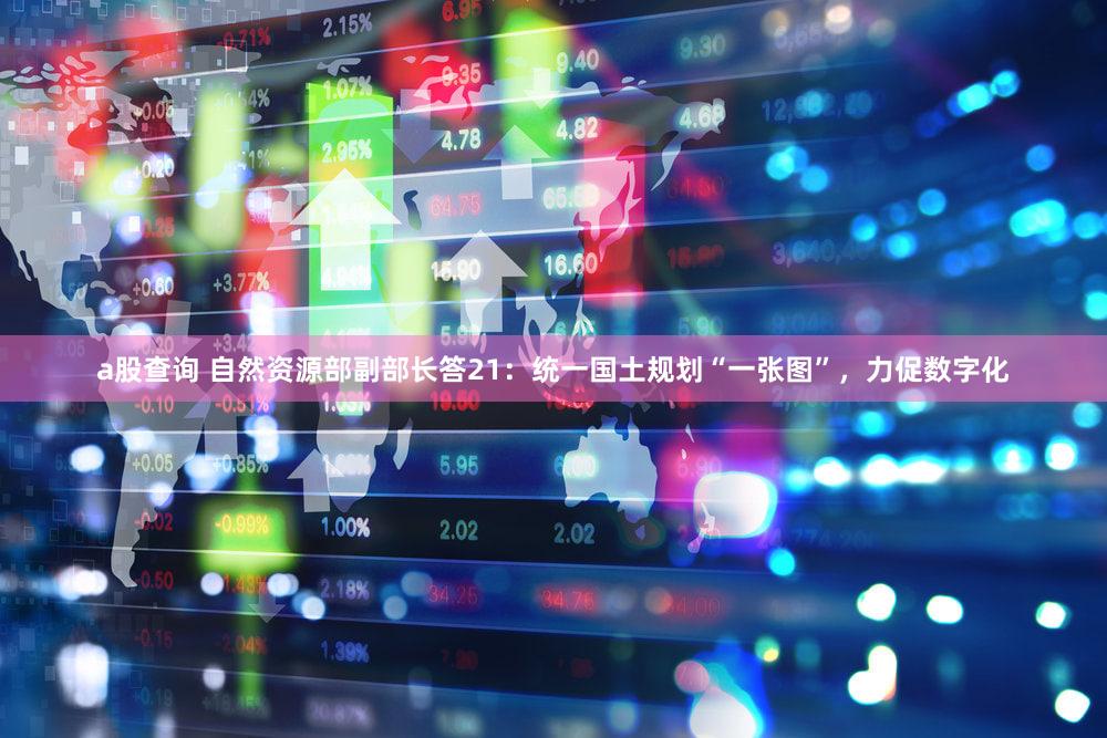 a股查询 自然资源部副部长答21：统一国土规划“一张图”，力促数字化